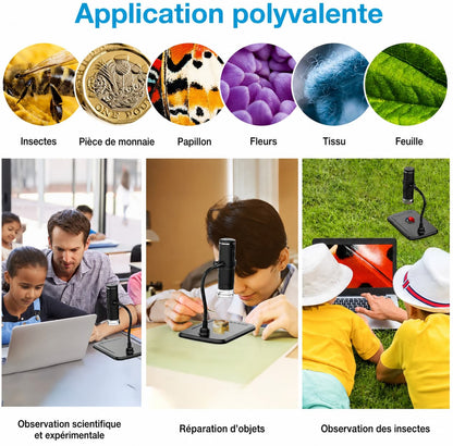 Microscope numérique 1000X avec WiFi pour enfant