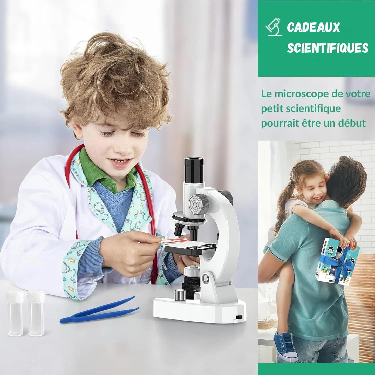 Microscope éducatif HD 100 à 4800x pour enfant