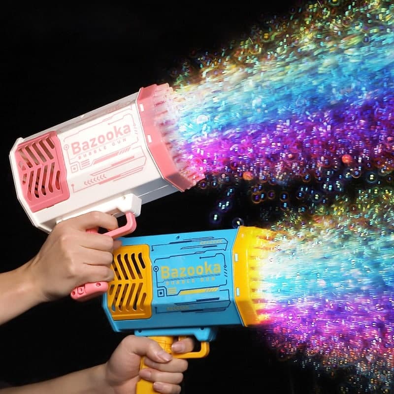 Magic Bubble Bazooka – Propulseur magique de bulles colorées rechargeable