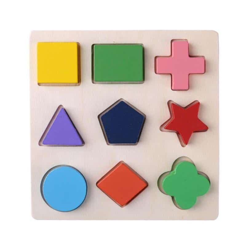 Puzzle en bois en forme géométrique
