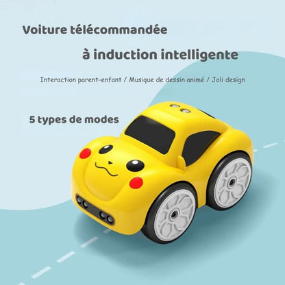 Mini voiture télécommandée Pikachu avec détecteur de mouvements