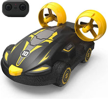 Voiture amphibie télécommandée pour enfants Jaune