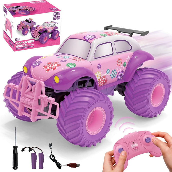 Voiture télécommandée 4X4 Coccinelle rose